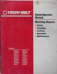 Troy-bilt Mulching Mowers Models 34020 34021 34022 34023 1995 Operator Manual. Fixed Price $19.95.